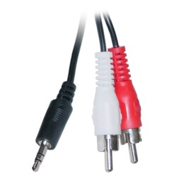 CableWholesale 3.5mm Stereo to RCA Audio Cable, 3.5mm Stereo Male to Dual RCA Male (Right and Left), 3.5mm Audio Cable to RCA, 12 feet, Black