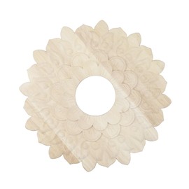 Pastlla Wooden Ceiling Fan Medallion Molded Wood Carved Flower Light Ceiling Cover Lighting Ceiling Medallion Home Decorative for Light Fixtures Ceiling Fans Chandeliers, 12" OD x 3.15" ID
