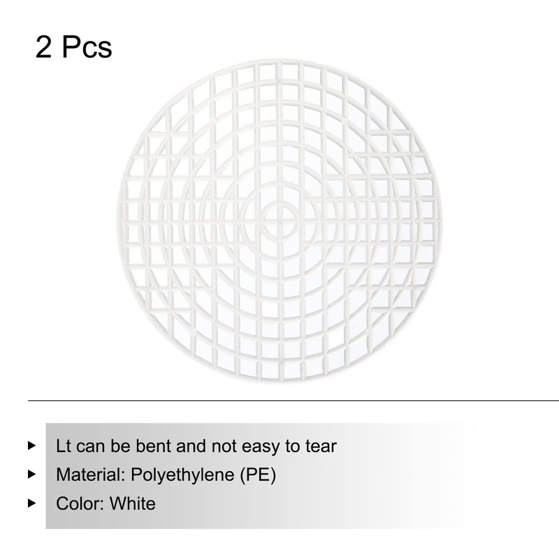 sourcing map Plastic Mesh Canvas Sheet 9.6cm/ 3.8" White Round