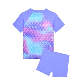 Snowheart Girls Rash Guard Swimsuit Swim Shorts Set Girl Tankini Bathing Suit 2 Piece Rashguard Kids 4t 5t Size 6 Purple Blue