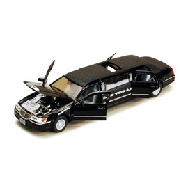Las Vegas 1999 Town Car Stretch Limousine, Black - 7001KLV - 1/38 Scale Diecast Model Car