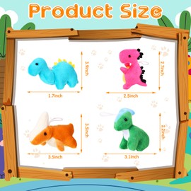 20 Pack Operation Christmas Plush Mini Dinosaur Stuffed Animal Bulk Dinosaur Party Favors Toys Dinosaur Plush Keychain Soft Dino Figures Assortment Cute Dino Plush, Goody Bags Filler for Boys Girls