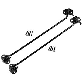 Mimhooy 300mm Long Stainless Steel Hook and Eye Latch, Cabin Hook, Gate Hook Latch for Sliding Door, Garage Barn Door, Window Shed (2Pcs)