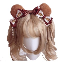 pkpohs Bear Headband Lolita Maid Clothes Hair Accessory Cosplay
