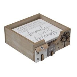 Gainsborough Giftware Set of 4 Wooden Coasters Family & Friends Quotes - Lovely Gift Idea