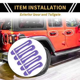 REPAIROCK 1 Set Exterior Door Handle Covers Tailgate Door Handle Cover for Jeep Wrangler JL JLU 2018-2022 for Jeep Gladiator JT 2020-2021 Car Door Liftgate Handle Protector ABS Purple