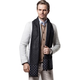 Tuopuda Herren Schal Winter Herren Klassik Super Soft Luxuriös Kaschmir Feel Winter Schal Kariert Freizeit Business Schal Elegant, Schwarz