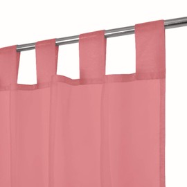Megachest lucy Woven Voile Tab Top Curtain 2 Panels with ties (28 colors) (coral, 56" wideX90 drop(W142cmXH228.5cm))