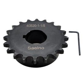 Saelno #40 Roller Chain Sprocket Type B 1 1/8 inch Bore 20 Tooth, Hardened Antirust 1045 Steel Drive Sprockets 40B20-1 1/8