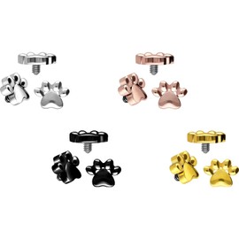 PIERCINGLINE Titanium Piercing Dermal Anchor Attachment Replacement | Paw | Choice of Colours, Titanium
