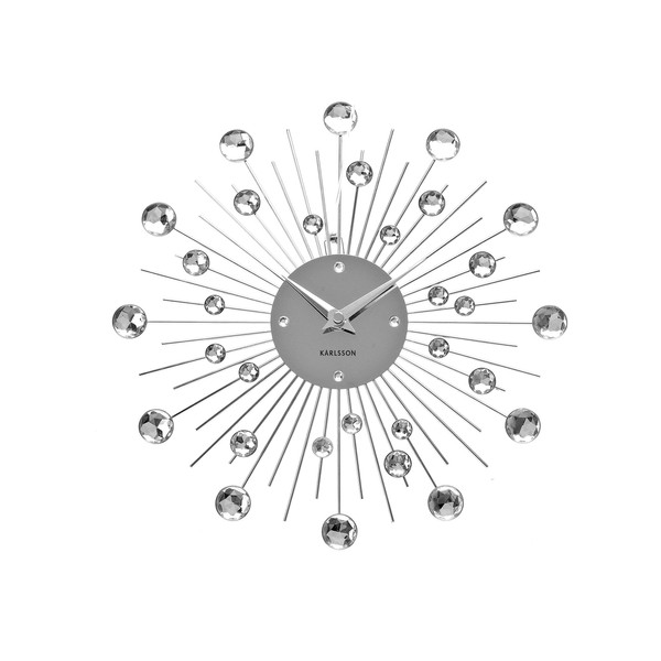 KARLSSON "Sunburst Wall Clock, Silver