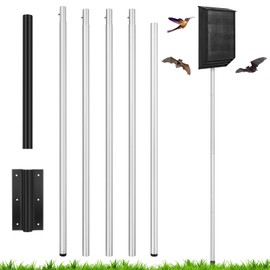 Yaocom 15 FT Telescoping Purple Martin Bird House Bat House Pole with Ground Socket for Outdoor