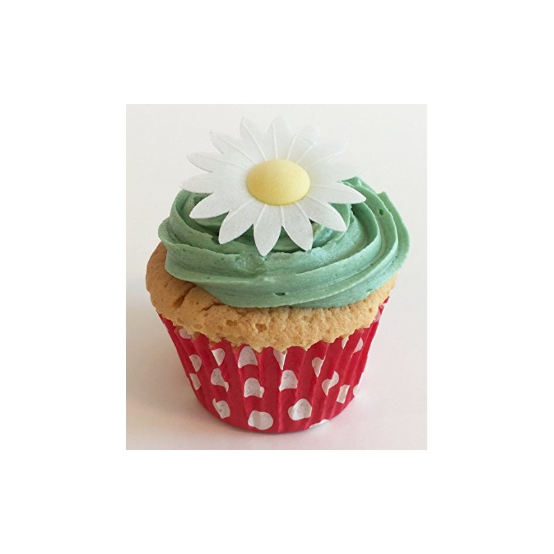 Décorations de gâteaux: 12 marguerites blanc / 12 Edible White
