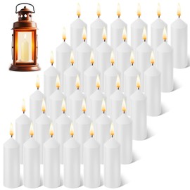 Threlaco 60 Pack 9 Hour Emergency Candles for Lantern (Lantern Not Included) 3.5 Inch White Candles Long Burning Survival Bougie Bulk for Outdoor Camping Power Outage Emergency Survival Preparedness