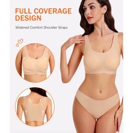 Wireless Seamless Bras for Women – No Underwire, Buttery‑Soft Full Coverage T‑Shirt Bra with Support & Lift, Wide Straps & Smooth Back for Everyday, Sleep & Lounge (M‑XL)