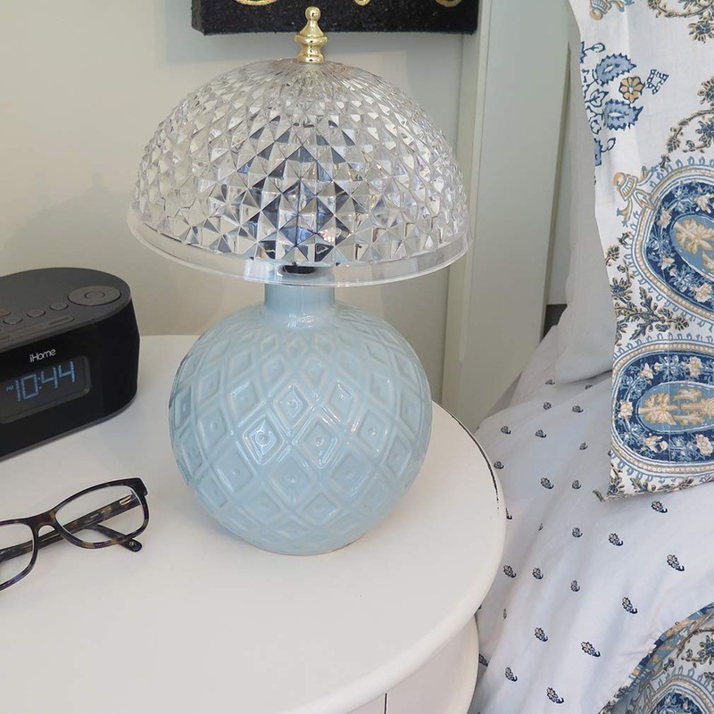 Evelots Ceiling Clip-on Light Bulb Shade-Lamp-Dome-Antique Diamond Cut-Acrylic