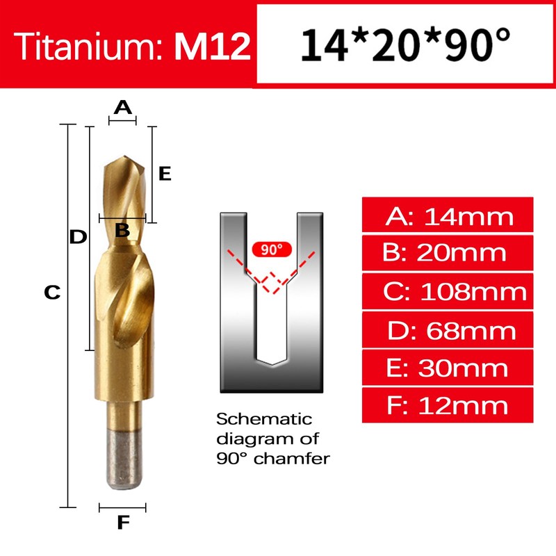 BIBFXAA Two Stage Step Drill Bit M3-M12 Screw Counterbore Twist