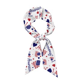 FYQZVI American Flag Purse Scarf Handbags For Women Scarfs Bags Band Hair Neck Scarves Silky Long Thin Satin Headscarf Fashion