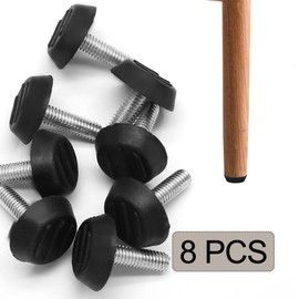 Jiozermi 8 Pcs Furniture Levelers M8 x 20mm Table Leg Levelers, Levelling Foot Screw on Furniture Adjuster Mini Adjustable Feet for Furniture Legs Patio Furniture Feet - Black