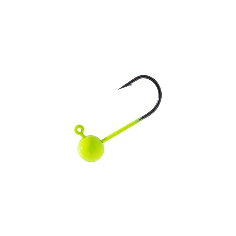Temorah Fly Tying Jig Heads (Fluorescent Chartreuse, 1/8 OZ 50PCS)
