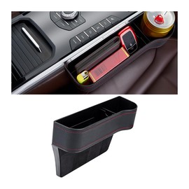 CGEAMDY Car Seat Clip In Leather Organiser, Car Seat Seam Organiser, Car Seat Side Seam Organiser, Leather Storage Compartment Between Seats In The Centre Console, Leather Organiser Car Seats (Right)