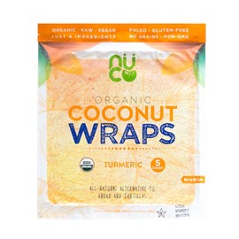 NUCO Certified Organic Paleo Gluten Free Vegan Turmeric Coconut Wraps, 5Count (One Pack Of Five Wraps)