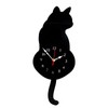 LOVIVER Wagging-Tail Cat Quartz Wall Clock for Decor, Black Cat
