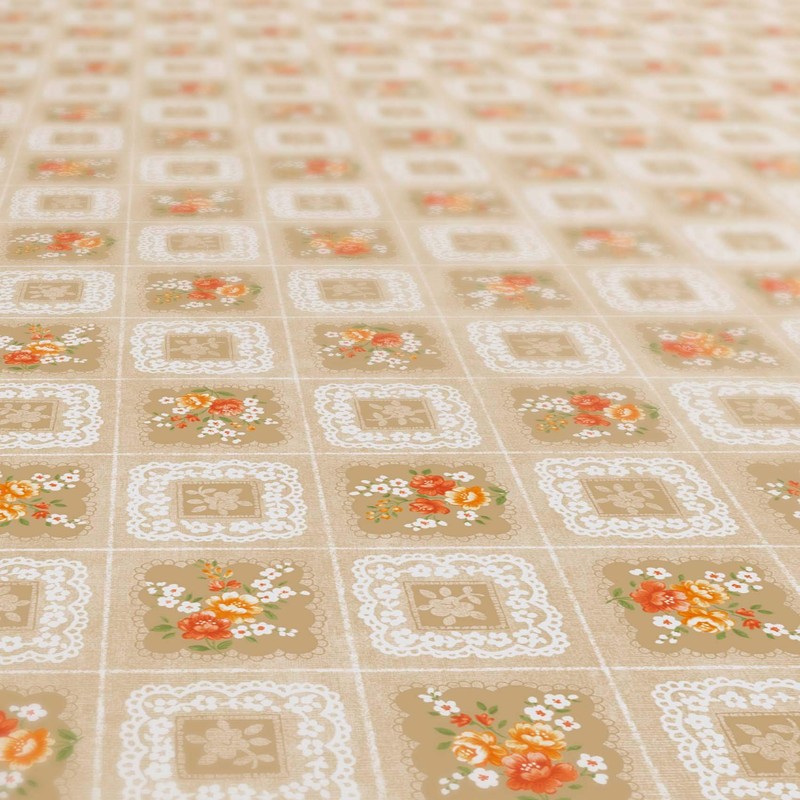 ANRO Oilcloth Washable Oilcloth Tablecloth Oilcloth Tablecloth Oma Style Yellow/Orange