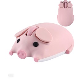 Wireless Mouse Pink Cute Pig Design Bluetooth Dual Mode Portable Compact Lightweight Silent Optical Kawaii Mice for PC Laptop Computer Tablet Macbook Pro/Air Kids Girls Student Home School Office Gift