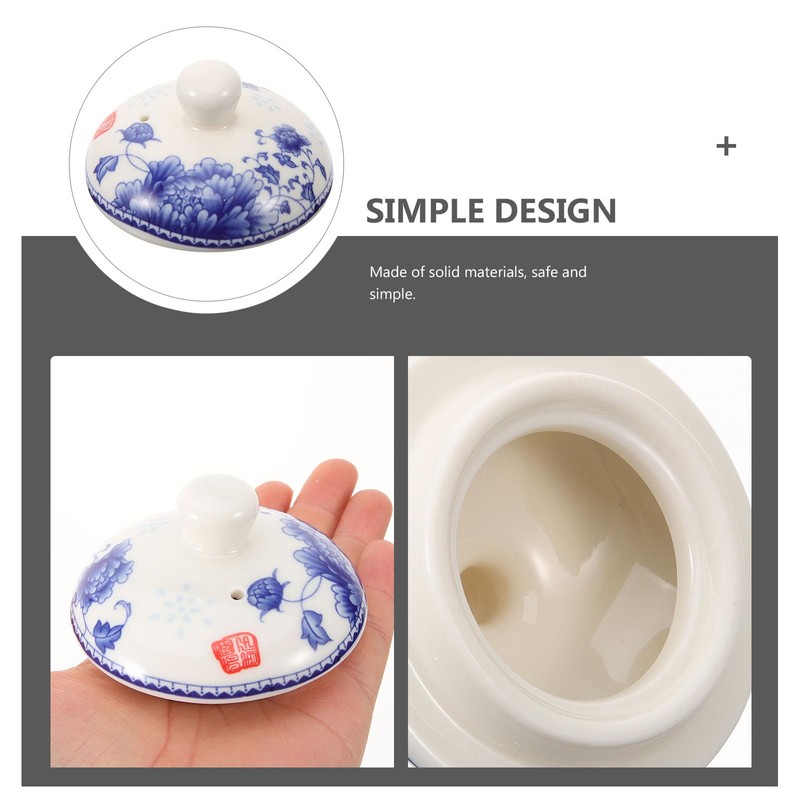 Luxshiny Ceramic Tea Pot Lid Replacement Cover 1.77 Inch Diameter