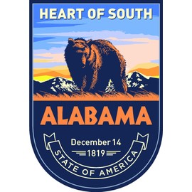 State Animal Alabama Day 4x5.5 inches Sticker Decal die Cut Vinyl - Made and Shipped in USA