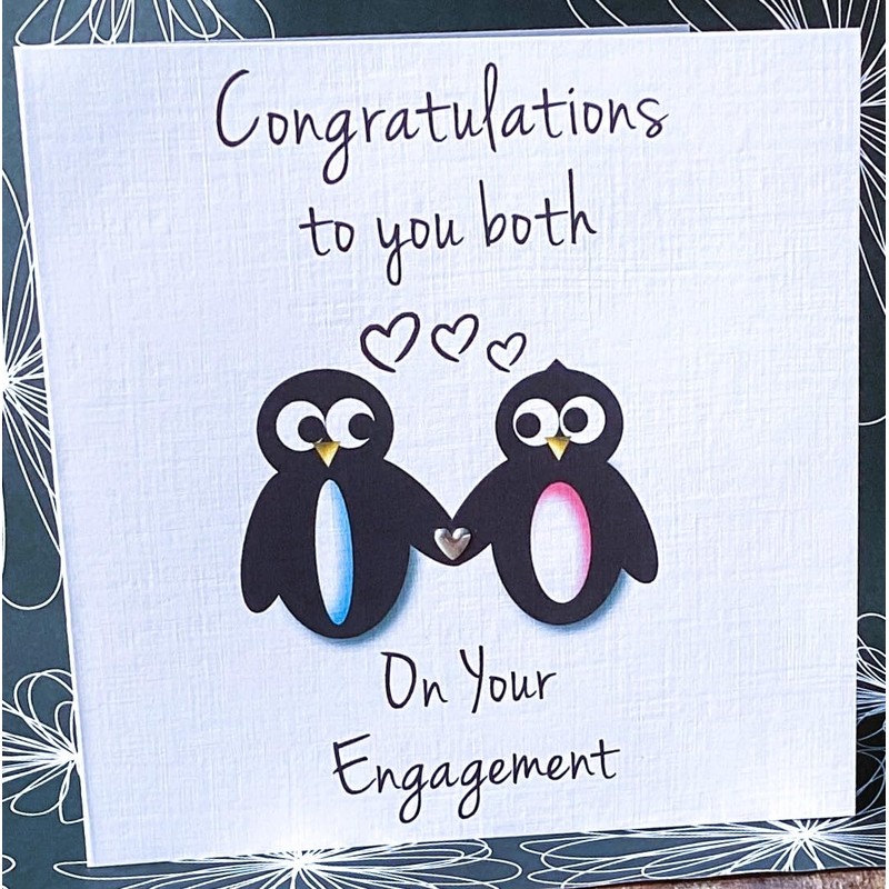 Congratulations to you both on your Engagement Penguin Card