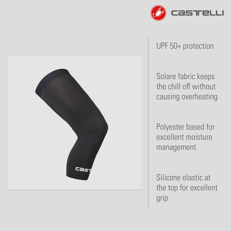 CASTELLI UPF 50+ Light Knee 2 Sleeves, Black, M
