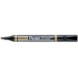 Pentel N860 Permanent Markers Chisel Tip Pack of 12 Black