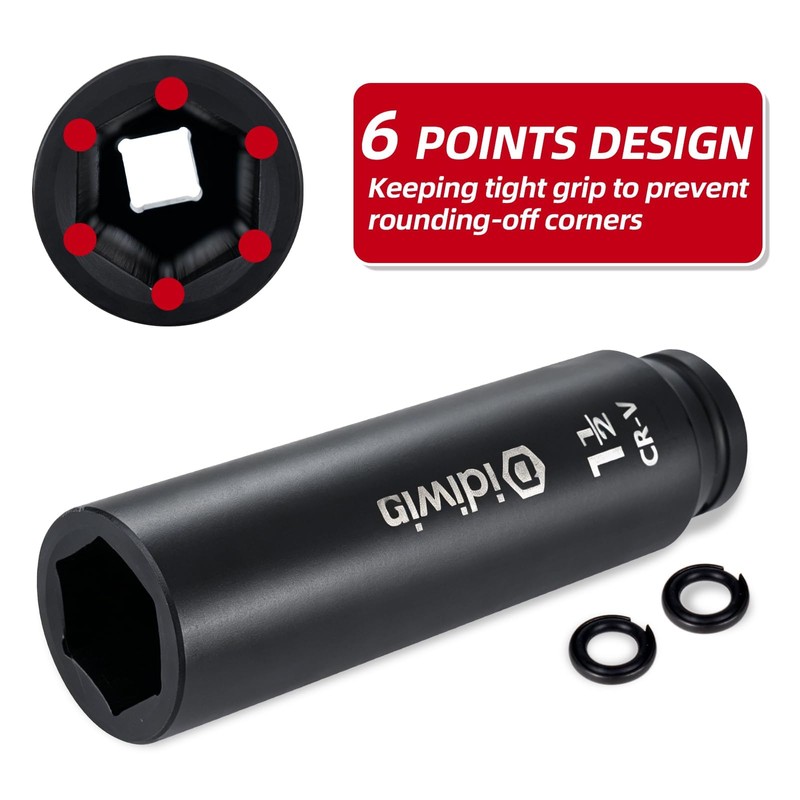 3/4" Drive 1-1/2" Extra Deep Impact Socket, 8"(200mm) Long