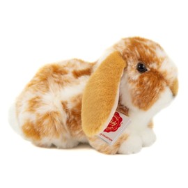 Teddy Hermann 93730 Ram Rabbit Light Brown/White Checked 23 cm, Cuddly Toy, Plush Toy with Recycled Filling