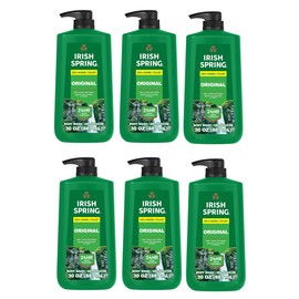 Irish Spring 6 PK Irish Spring Mens Body Wash Pump, Original Scented Body Wash for Men, 30 Oz