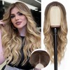 NAYOO Long Ombre Blonde Wavy Wig for Women 26 Inch