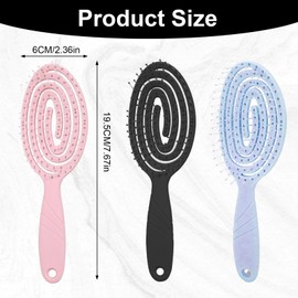 3 Stück Entwirrbürste, Haarbürste Locken Anti Frizz Bürste Bürste Für Locken Anti Ziep Bürste Haarbürste Locken Bürste 3 Farben Haarbürste für Locken lange Haare von Damen Herren Kinder