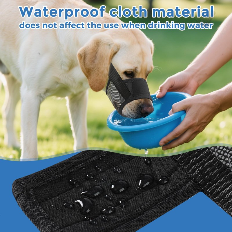 ILEPARK Soft Dog Muzzle, Muzzles with Breathable Beehive Adjustable Fit