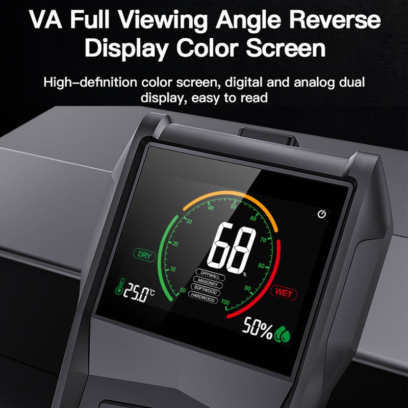 Pinless Moisture Meter LCD Digital Display 4 in 1 Dampness
