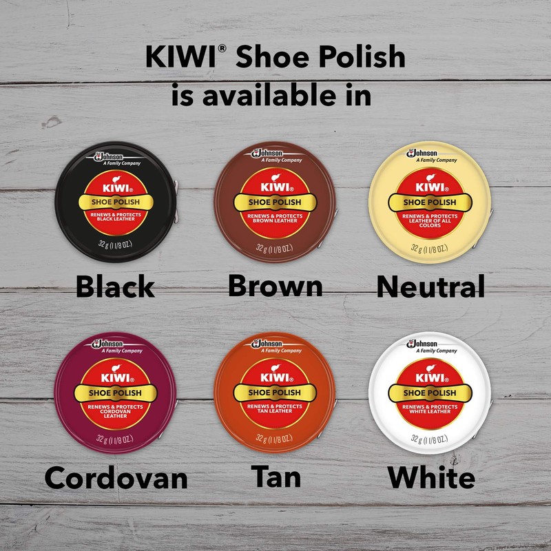 KIWI Shoe Polish, Brown, 1 Metal Tin, 1.125 oz