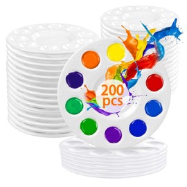BMMN 200PCS Paint Tray Palettes for Kids, White
