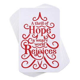 Dickson's A Thrill of Hope - A Weary World Rejoices - White/Red 3.8 x 2.5 Inch Paper Place Holder Bookmark; Package of 12