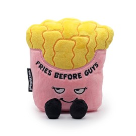 Punchkins French Fries Foodie Plushie, Funny Pun Meme Gag Gift, White Elephant, Stocking Stuffer Present, Great for Emotional Support, Fun Desk Accessory, Weighted Base for Display