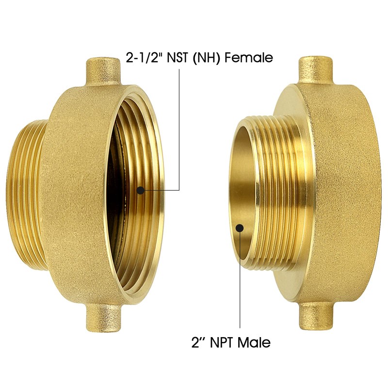 NOVINO Fire Hydrant Hose Adapter 2-1/2" NST/NH Female x 2"