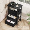 Vagusicc Night Stand Set 2 with Charging Station, LED Nightstand
