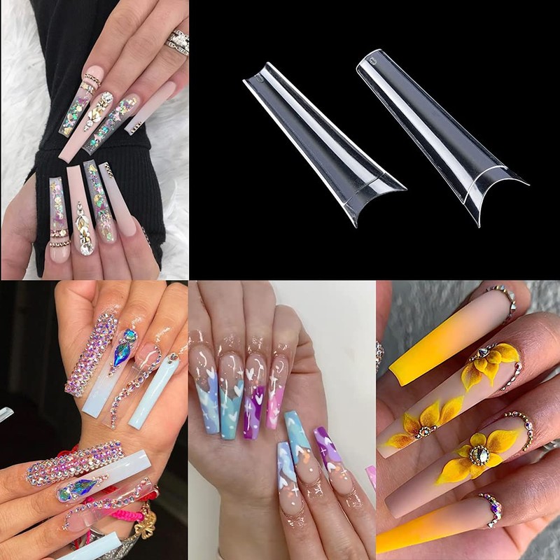 MEILINDS Long Fold Seamless XXL Max Nail French Nail Tips