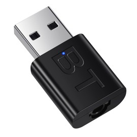 2-in-1 Bluetooth 5.0 USB & 3.5mm AUX Audio Adapter - Wireless Bluetooth Transmitter & Receiver for Car, Home Stereo, PC, Speake