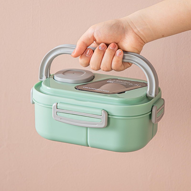 SDFNBRA Bento Lunch Box with Tableware, 1200ML Lunch Box-Double Layered